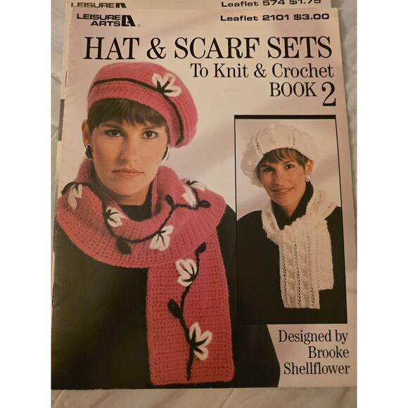 5 Leisure Arts Pattern Books Knit Argyle Sweater Hat Scarf - Picture 4 of 10